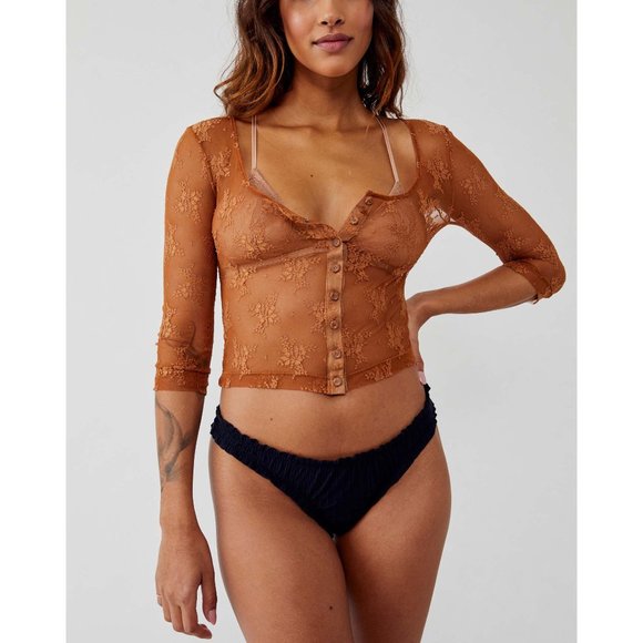 Free People Tops - 🎉LAST CHANCE🎉 NWT Free People Lost In Lace Cardi / Bright Cider